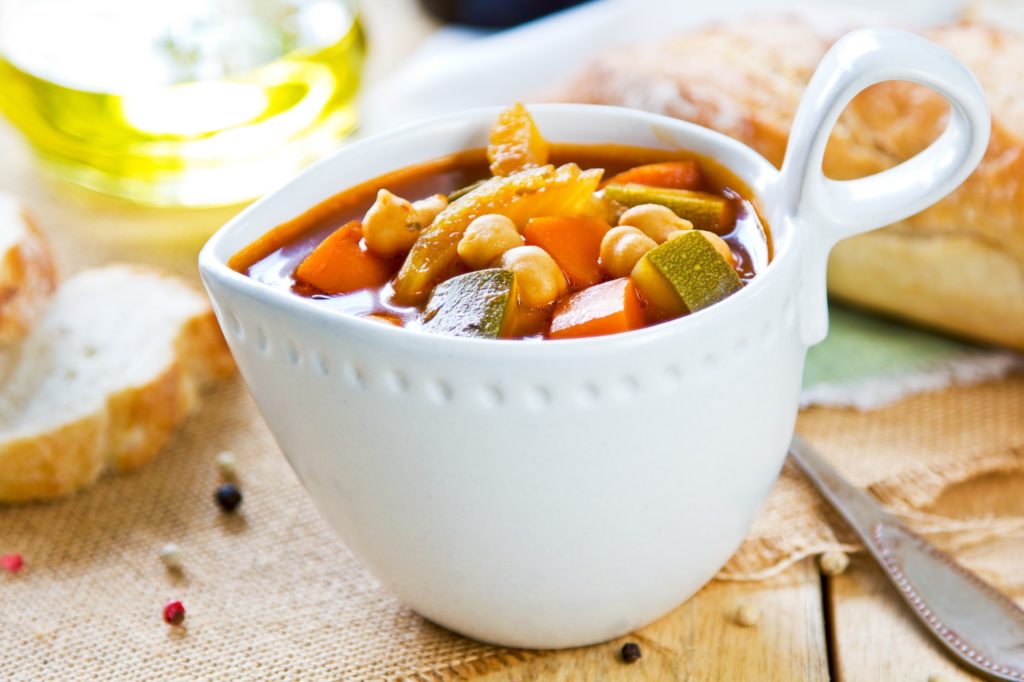 Vegetables with Chickpea soup