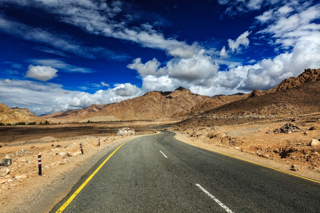 Road in Himalayas. Ladakh, India